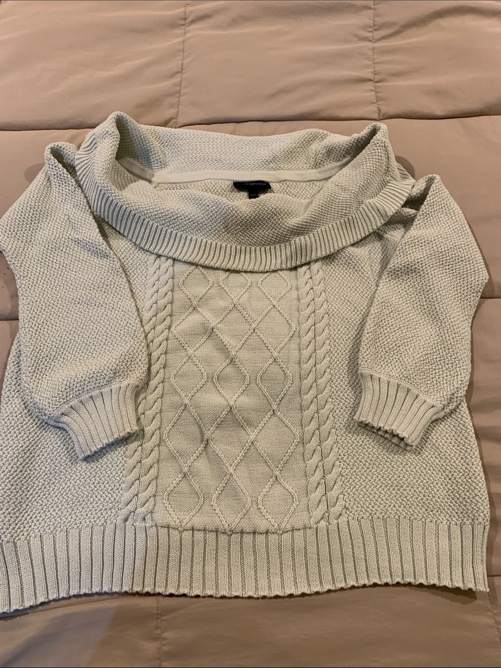 Lane Bryant Off-the-Shoulder Cable Knit Sweater - Cream​​